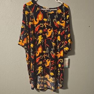 LuLaRoe Blue And Orange Irma Top Featuring The Incredibles